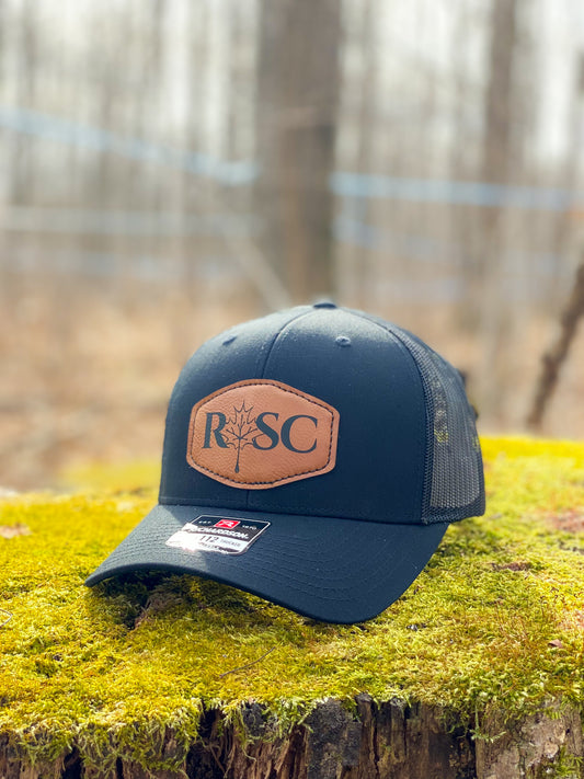 RASC Black Leather Patch Hat